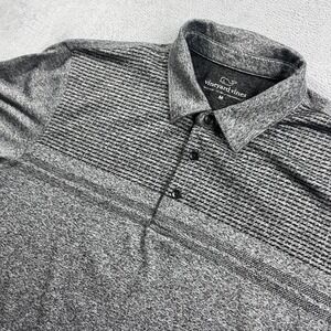 Vineyard Vines Mens Gray Textured Stripe Performance Polo Shirt Size‎ M
